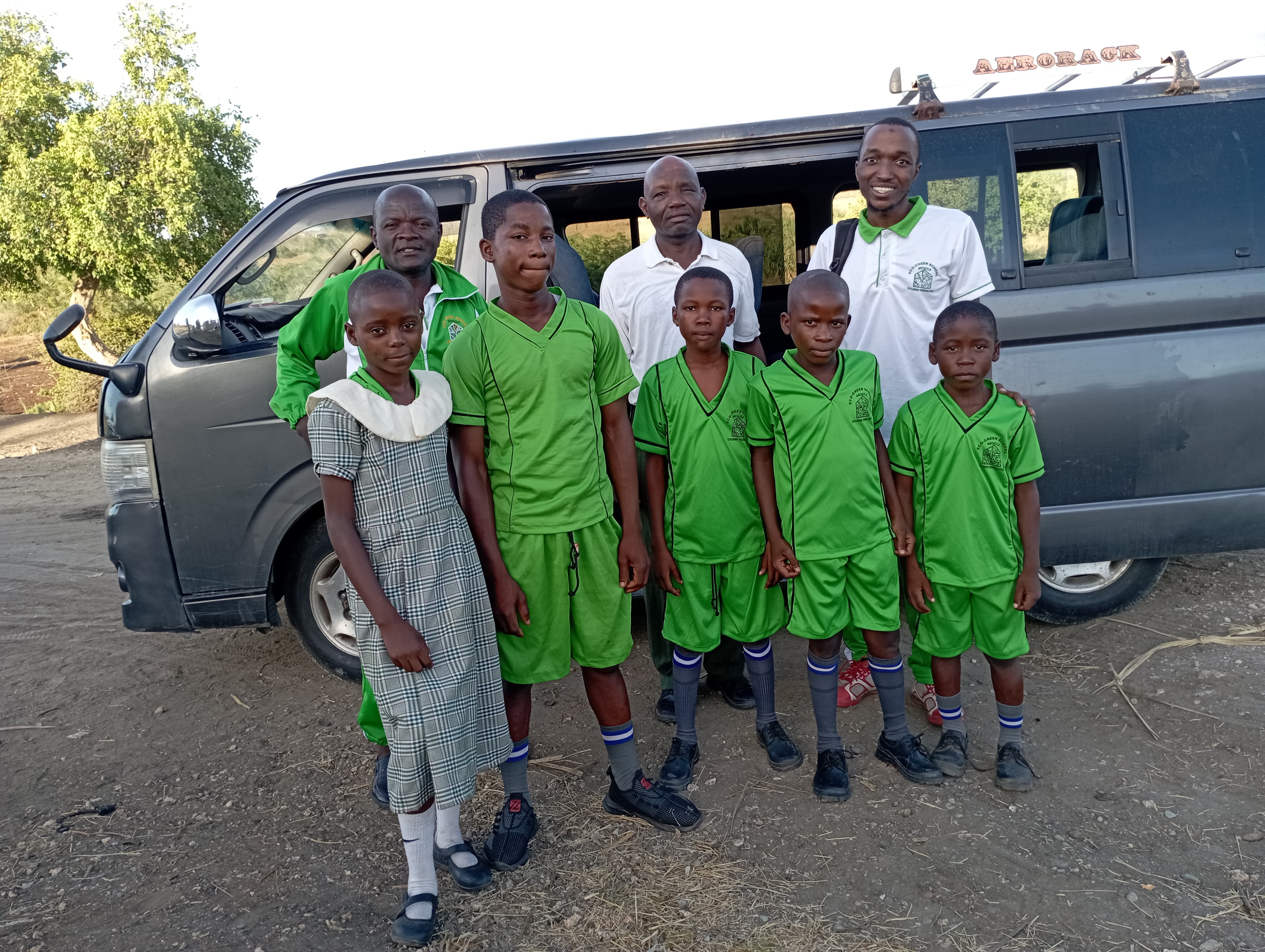 Eco Green School Mbogolo students playing basketball outdoors